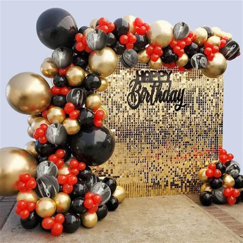Red black and gold balloon arch. Things To Know About Red black and gold balloon arch. 
